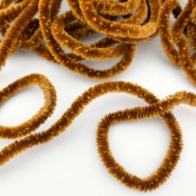 Soft 8mm Unwired Chenille Cording in Light Brown + Yellow ~ 1 yd.